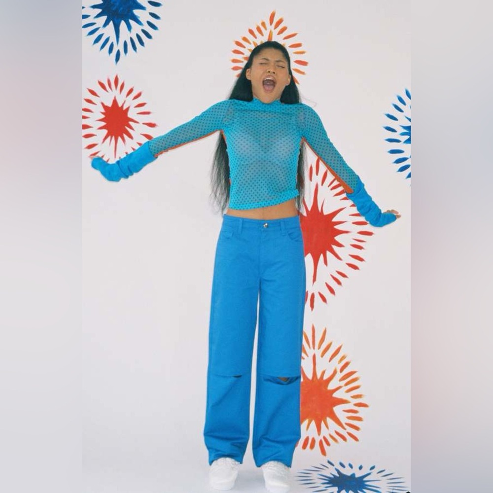 kkco Blue Slit Trouser